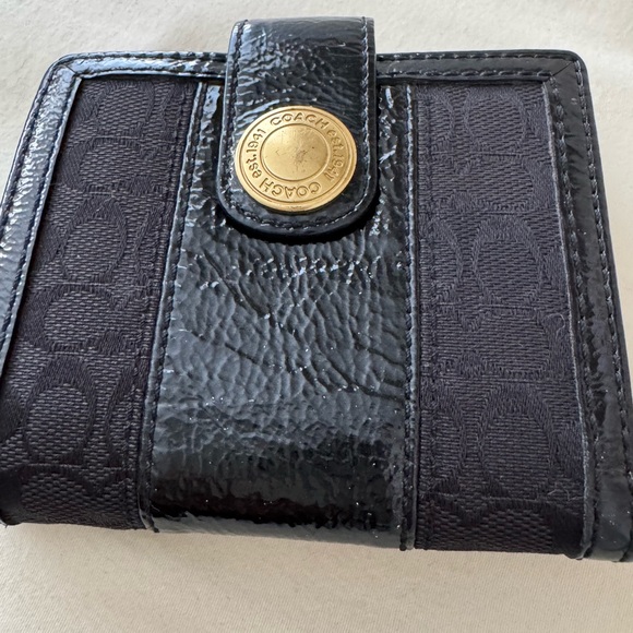 COACH Signature Logo Black Small Wallet - Picture 8 of 9